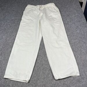 Levi's Dad Utility Womens White Jeans Wide Leg Slouchy Denim Pockets 34x29 *Read
